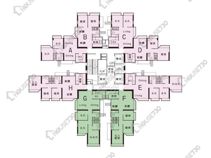 新都城 平面圖 新都城 3期 都會豪庭 3座 2-43樓 樓層平面圖 - House730