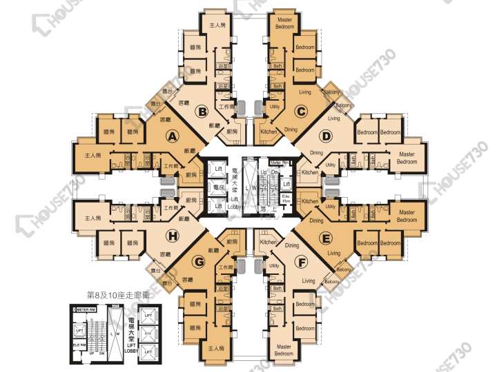 骏景园 平面图 骏景园 2期 10座 3,5-13,15-23,25-33,35-42,43楼 楼层平面图 - House730