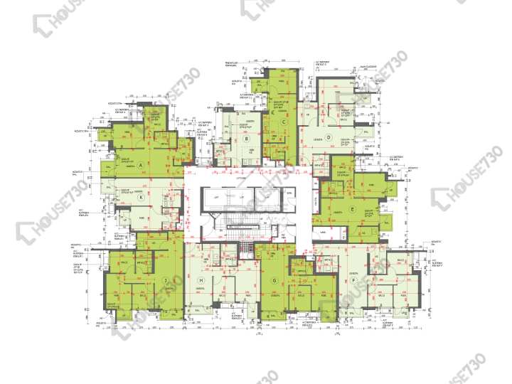 朗屏8號 平面圖 朗屏8號 1座 2-3,5-12,15-22,23樓 樓層平面圖 - House730