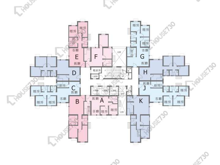 龍門居 平面圖 龍門居 16座 1-30樓 樓層平面圖 - House730