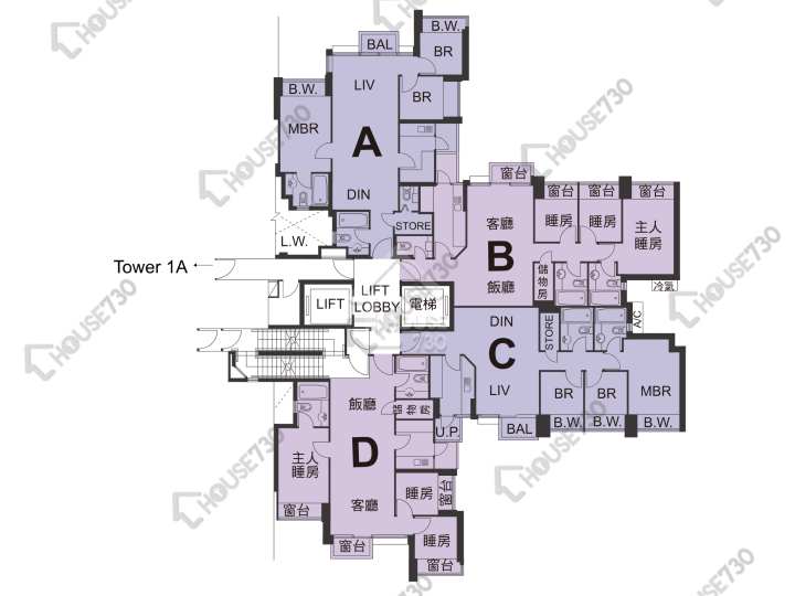 天宇海 平面圖 天宇海 1B座 5-12,15-23,25-28,29樓 樓層平面圖 - House730