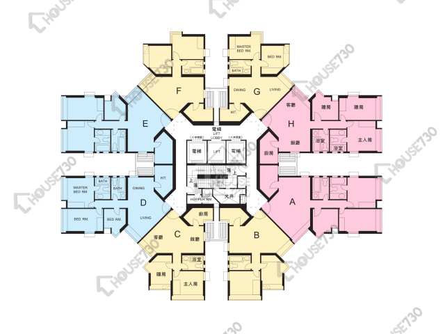 麗港城 平面圖 麗港城 2期 24座 1-26樓 樓層平面圖 - House730