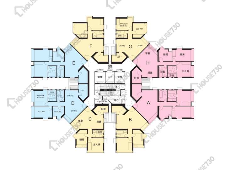 麗港城 平面圖 麗港城 2期 24座 1-26樓 樓層平面圖 - House730