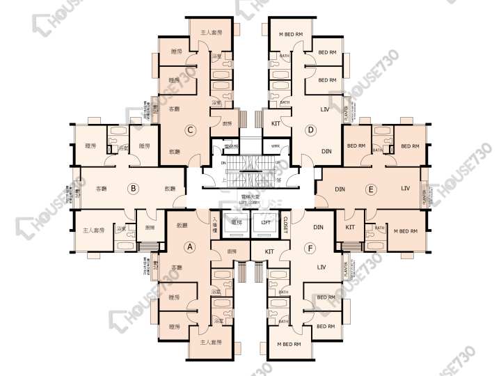 又一居 平面圖 又一居 16座 1-9樓 樓層平面圖 - House730