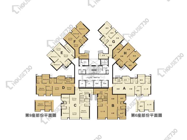 大埔中心 平面圖 大埔中心 4期 9座 4-25樓 樓層平面圖 - House730