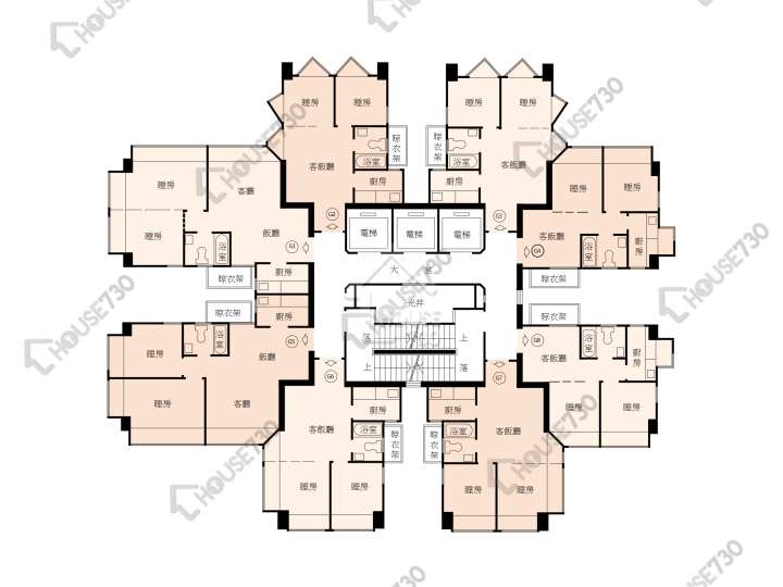得寶花園 平面圖 得寶花園 G座 6-11樓 樓層平面圖 - House730