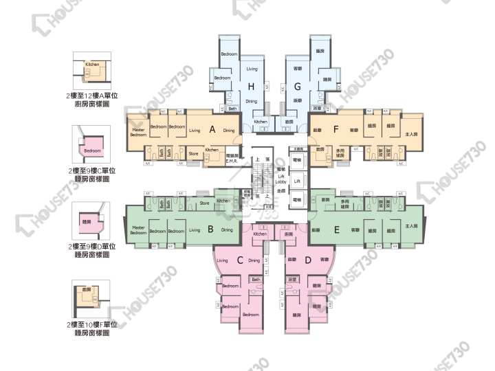愛琴海岸 平面圖 愛琴海岸 3座 2-3,5-13,15-23,25-31,32樓 樓層平面圖 - House730