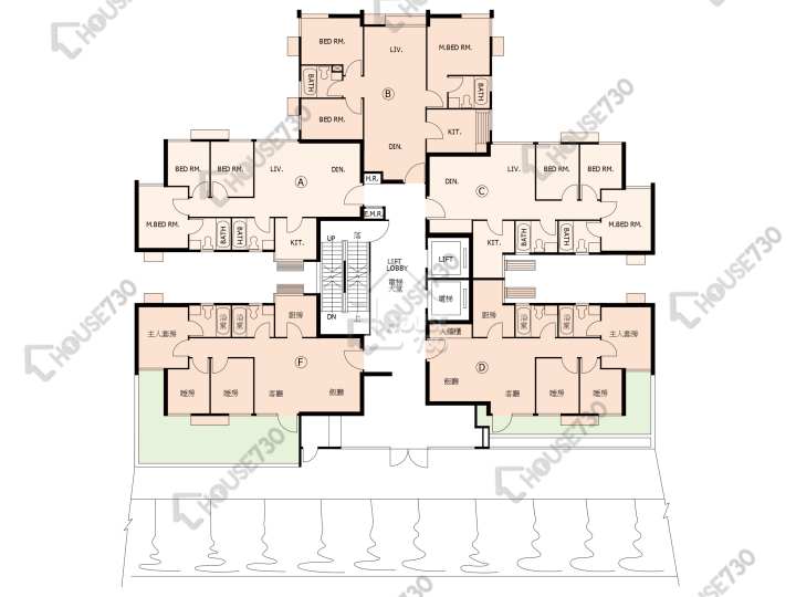 又一居 平面圖 又一居 18座 1樓 樓層平面圖 - House730