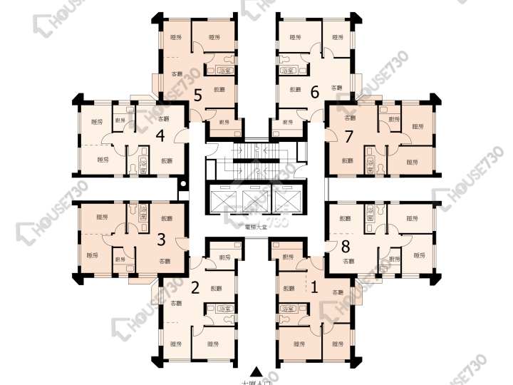 淘大花園 平面圖 淘大花園 1期 A座 4-36樓 樓層平面圖 - House730