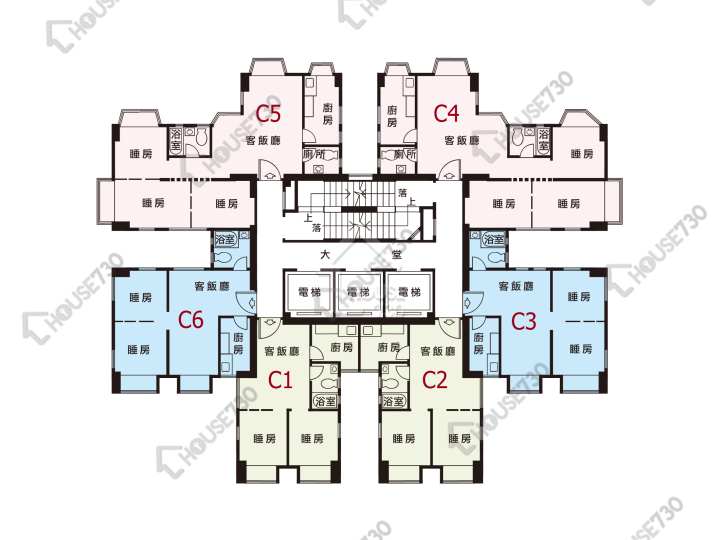 嘉輝花園 平面圖 嘉輝花園 C座 3-33樓 樓層平面圖 - House730