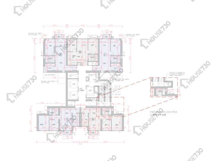 全．城匯 平面圖 全．城匯 7座 6-12,15-20,21樓 樓層平面圖 - House730