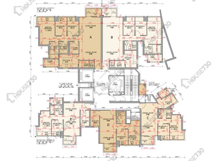 御龍山 平面圖 御龍山 11座 17-23,25,27-33,35-39,50樓 樓層平面圖 - House730