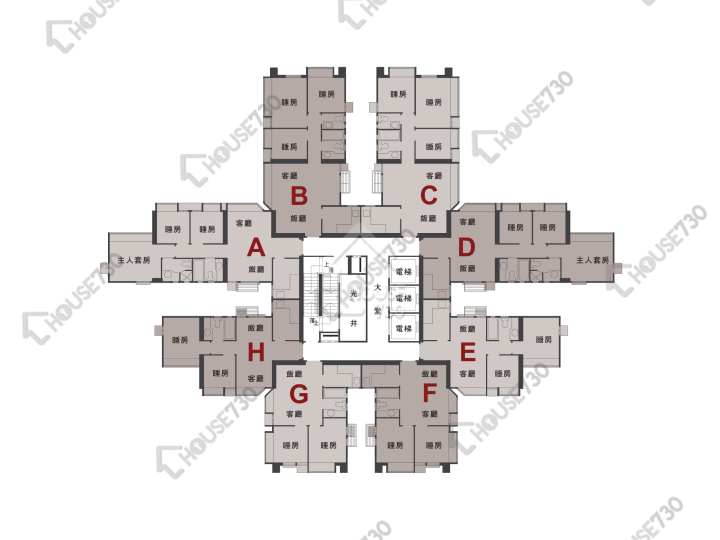 新港城 平面圖 新港城 5期 海濤居 3座 4-33樓 樓層平面圖 - House730