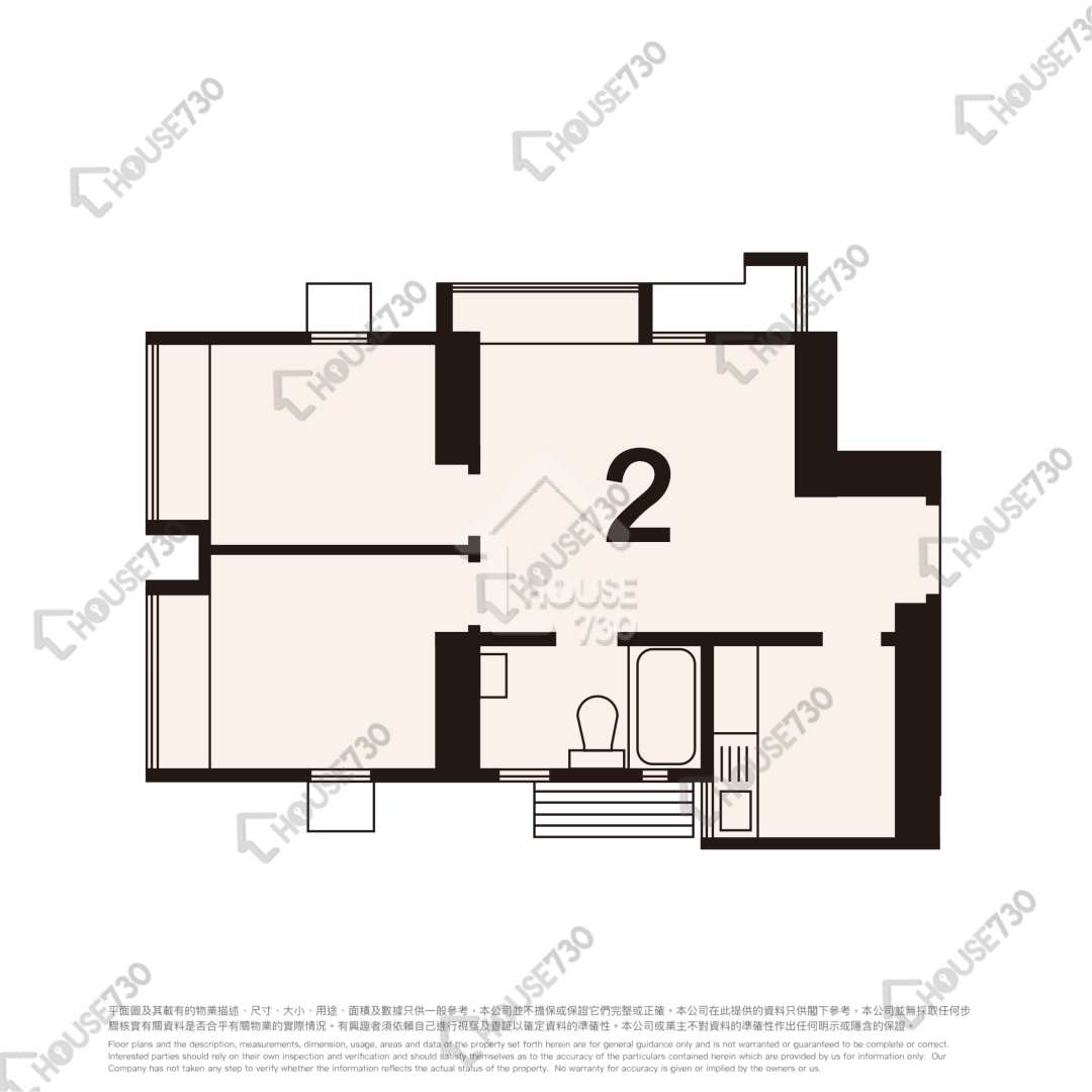 Tuen Mun South GOODVIEW GARDEN Lower Floor Unit Floor Plan 1座-高層/中層/低層-2室 House730-6756646