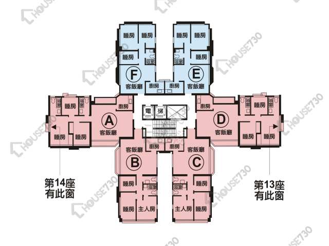 豪景花園 平面圖 豪景花園 3期 13座 1-12樓 樓層平面圖 - House730