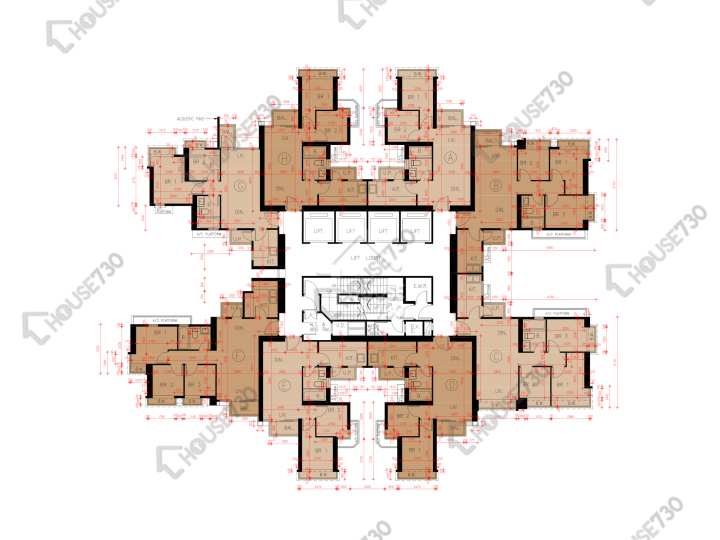 Grand Yoho 平面圖 Grand Yoho 1期 2座 46樓 樓層平面圖 - House730