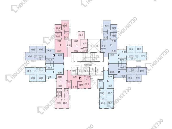 富健花園 平面圖 富健花園 6座 1-28樓 樓層平面圖 - House730
