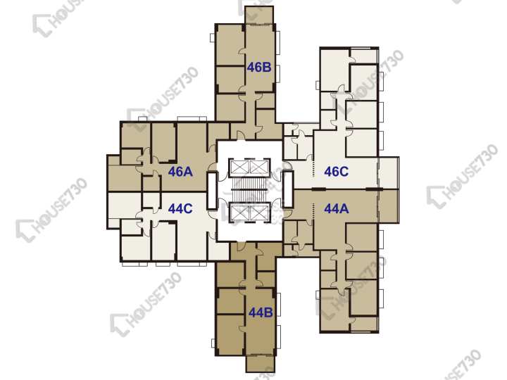 美孚新邨 平面圖 美孚新邨 2期 百老匯街44-46號 1-20樓 樓層平面圖 - House730