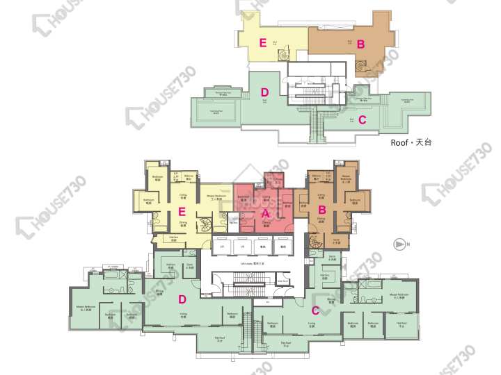 Yoho Town 平面圖 Yoho Town 2期 Yoho Midtown 7座 51樓 樓層平面圖 - House730