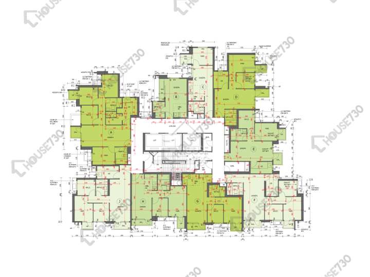 朗屏8號 平面圖 朗屏8號 2座 25-28樓 樓層平面圖 - House730