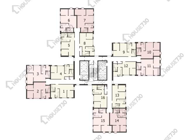 彩蒲苑 平面圖 彩蒲苑 彩晶閣 (B座) 1-33樓 樓層平面圖 - House730