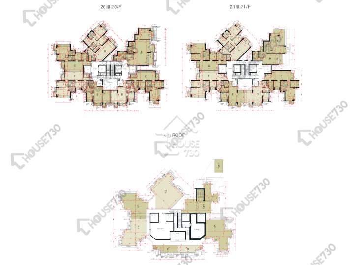 嵐山 平面圖 嵐山 2期 2座 20-21樓 樓層平面圖 - House730