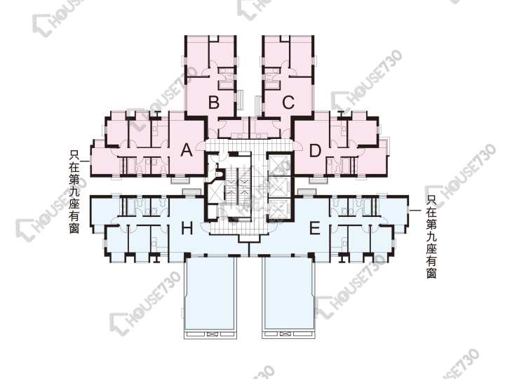 新屯門中心 平面圖 新屯門中心 7座 23-31,33-43,44樓 樓層平面圖 - House730