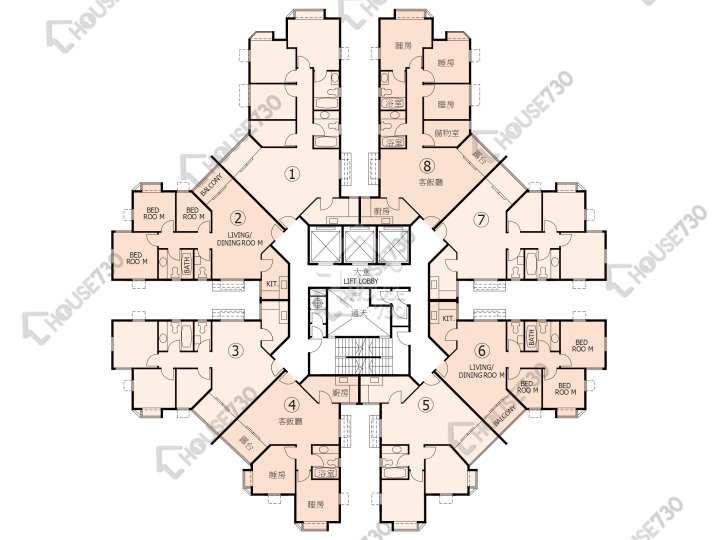 杏花邨 平面圖 杏花邨 47座 1-13,15-19,20樓 樓層平面圖 - House730
