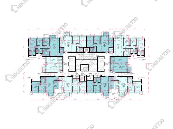 啟德1號 平面圖 啟德1號 II 大廈第5座 5-12,15-19,20樓 樓層平面圖 - House730