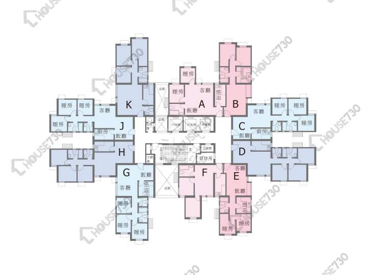 龍門居 平面圖 龍門居 8座 1-30樓 樓層平面圖 - House730
