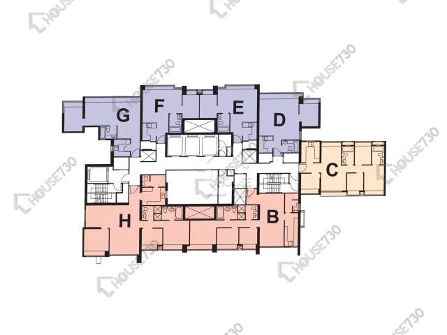 爵悅庭 平面圖 爵悅庭 北爵軒 (B2) 41-43,45-53,55-63,65樓 樓層平面圖 - House730