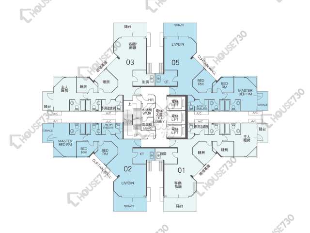 星河明居 平面圖 星河明居 A座 49樓 樓層平面圖 - House730