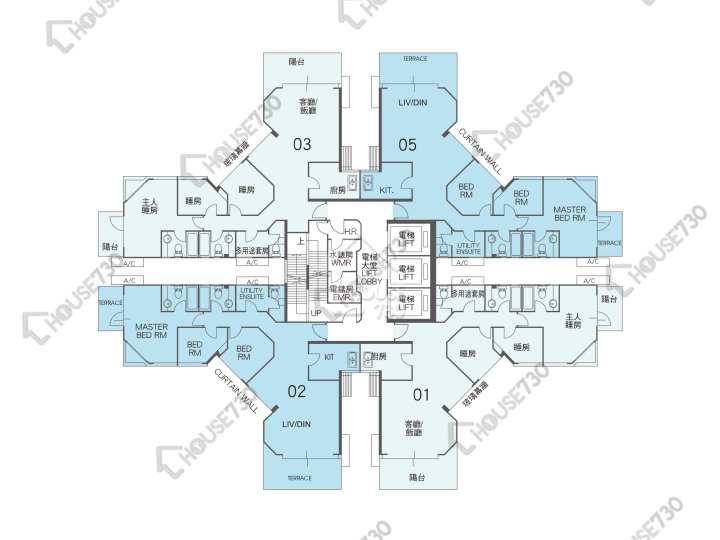 星河明居 平面圖 星河明居 A座 49樓 樓層平面圖 - House730