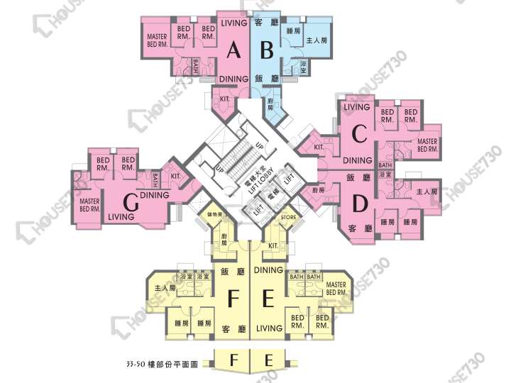 盈翠半島 平面圖 盈翠半島 2期 12座 8-12,15-23,25-33,35-43,45-49,50樓 樓層平面圖 - House730