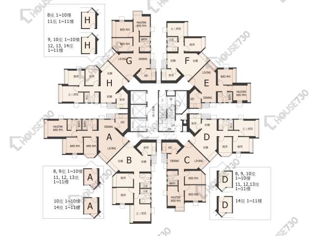嘉湖山莊 平面圖 嘉湖山莊 1期 樂湖居 10座 1-28樓 樓層平面圖 - House730
