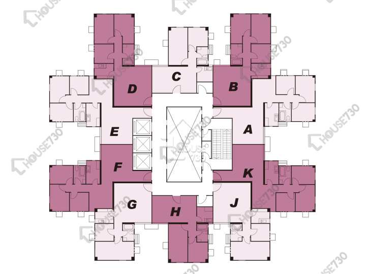 安寧花園 平面圖 安寧花園 1座 1-34樓 樓層平面圖 - House730