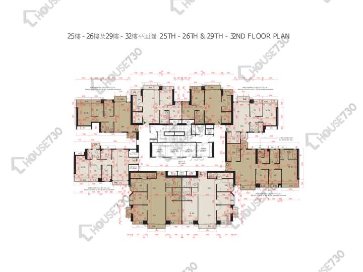 迎海 平面圖 迎海 1期 3座 25-26,28-31,32樓 樓層平面圖 - House730