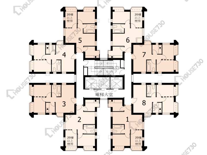 淘大花園 平面圖 淘大花園 2A期 J座 4-35樓 樓層平面圖 - House730