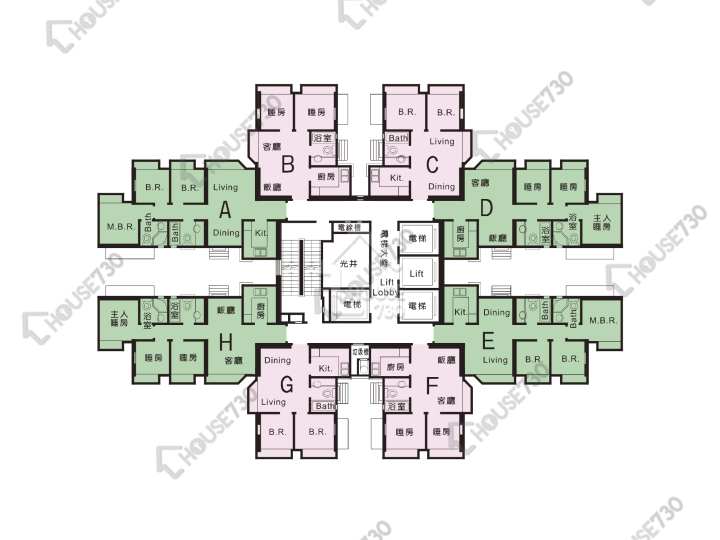 新都城 平面圖 新都城 2期 9座 2-38樓 樓層平面圖 - House730