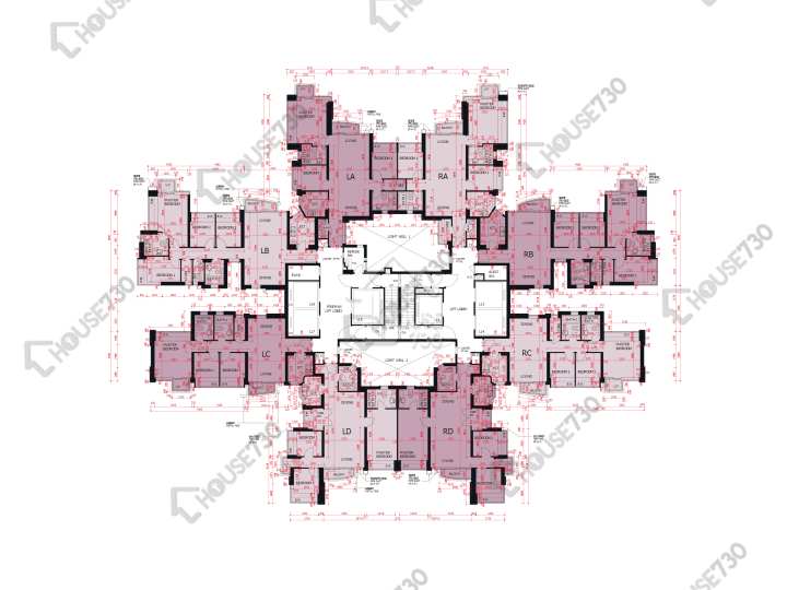 日出康城 平面圖 日出康城 3期A 緻藍天 珀峰 (3座) 22-23,25-29,30樓 樓層平面圖 - House730