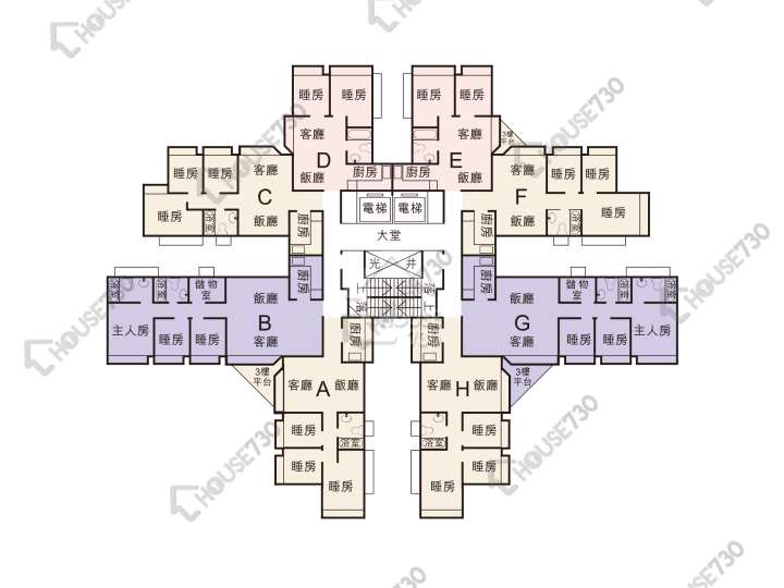 蝶翠峰 平面圖 蝶翠峰 1期 3座 3,5-13,15,16樓 樓層平面圖 - House730
