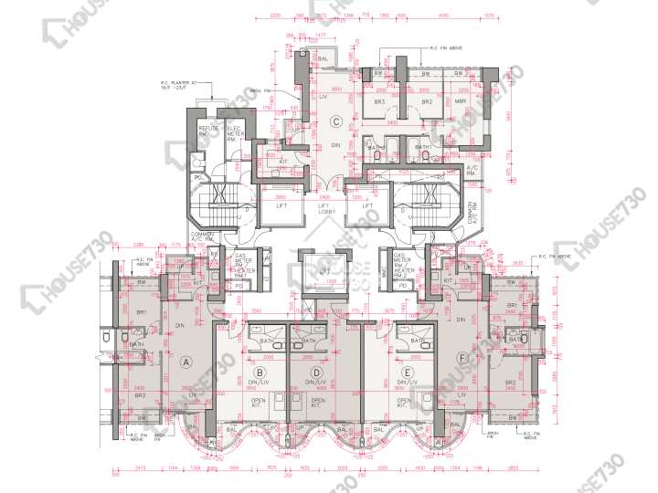 帝峰.皇殿 平面圖 帝峰.皇殿 6座 10-12,16-23,25,26樓 樓層平面圖 - House730