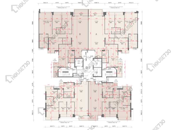 天賦海灣 平面圖 天賦海灣 1期 3座 3,5-8,9樓 樓層平面圖 - House730