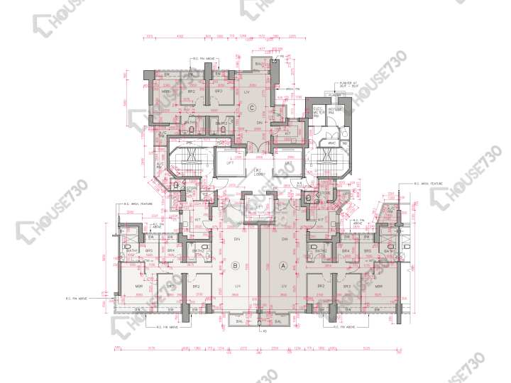 帝峰.皇殿 平面圖 帝峰.皇殿 3座 29-33,35-39,50,52,55樓 樓層平面圖 - House730