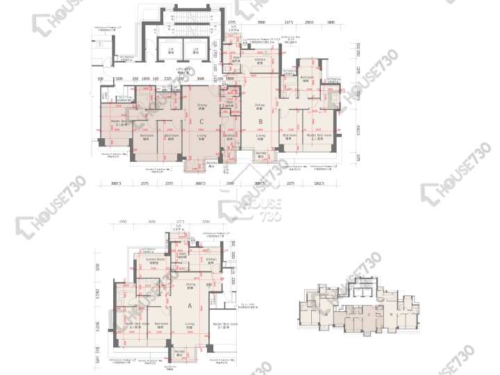 天賦海灣 平面圖 天賦海灣 1期 19座 2-3,5-7,8樓 樓層平面圖 - House730