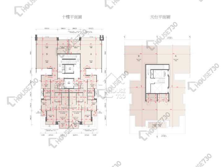 天賦海灣 平面圖 天賦海灣 1期 11座 10樓 樓層平面圖 - House730
