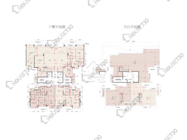 天賦海灣 平面圖 天賦海灣 1期 5座 10樓 樓層平面圖 - House730