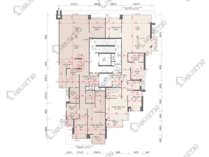 天賦海灣 平面圖 天賦海灣 1期 10座 2樓 樓層平面圖 - House730