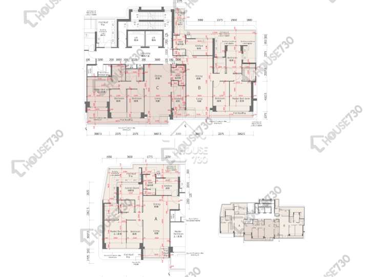 天賦海灣 平面圖 天賦海灣 1期 19座 1樓 樓層平面圖 - House730
