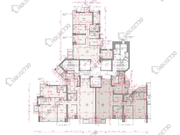 帝峰.皇殿 平面圖 帝峰.皇殿 8座 27-33樓 樓層平面圖 - House730
